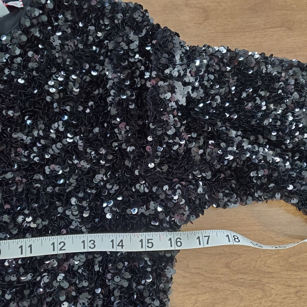 $898 Frances Valentine Regina Sequin Dress Size M Black Designer Wedding Glamour - Picture 4 of 16